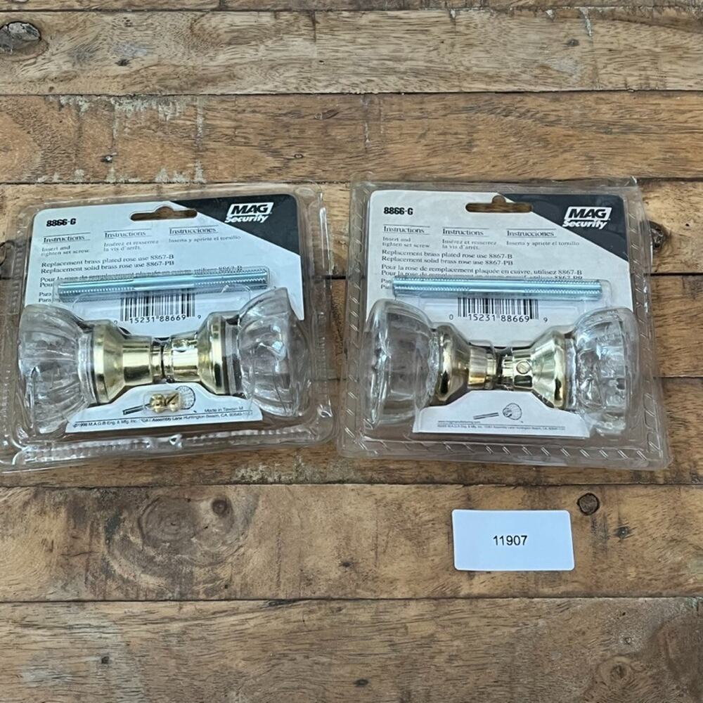 Mag Security Fluted Glass Replacement Door Knob 2 Sets NEW - Picture 8 of 10